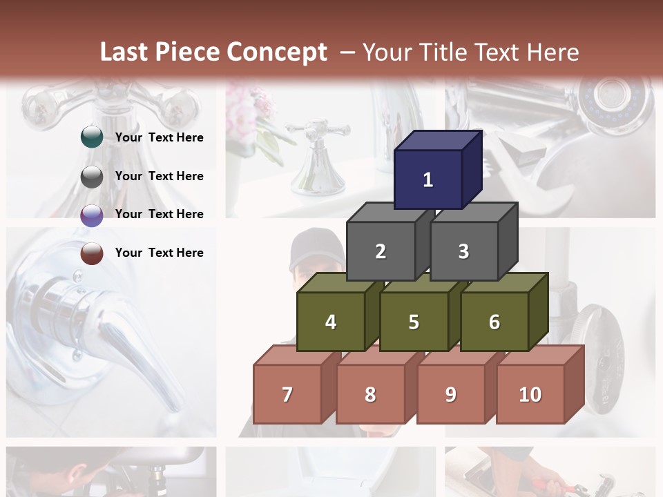 A Man Holding A Wrench In Front Of A Sink PowerPoint Template