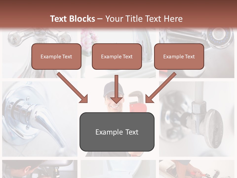 A Man Holding A Wrench In Front Of A Sink PowerPoint Template