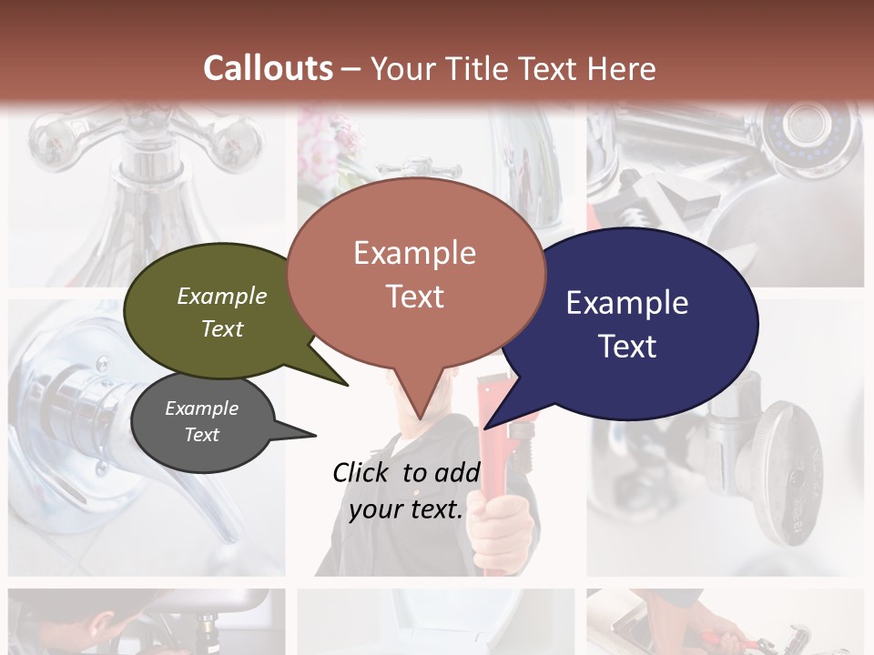 A Man Holding A Wrench In Front Of A Sink PowerPoint Template