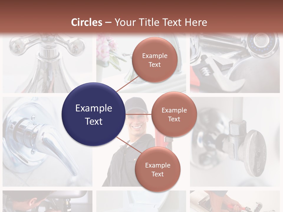 A Man Holding A Wrench In Front Of A Sink PowerPoint Template