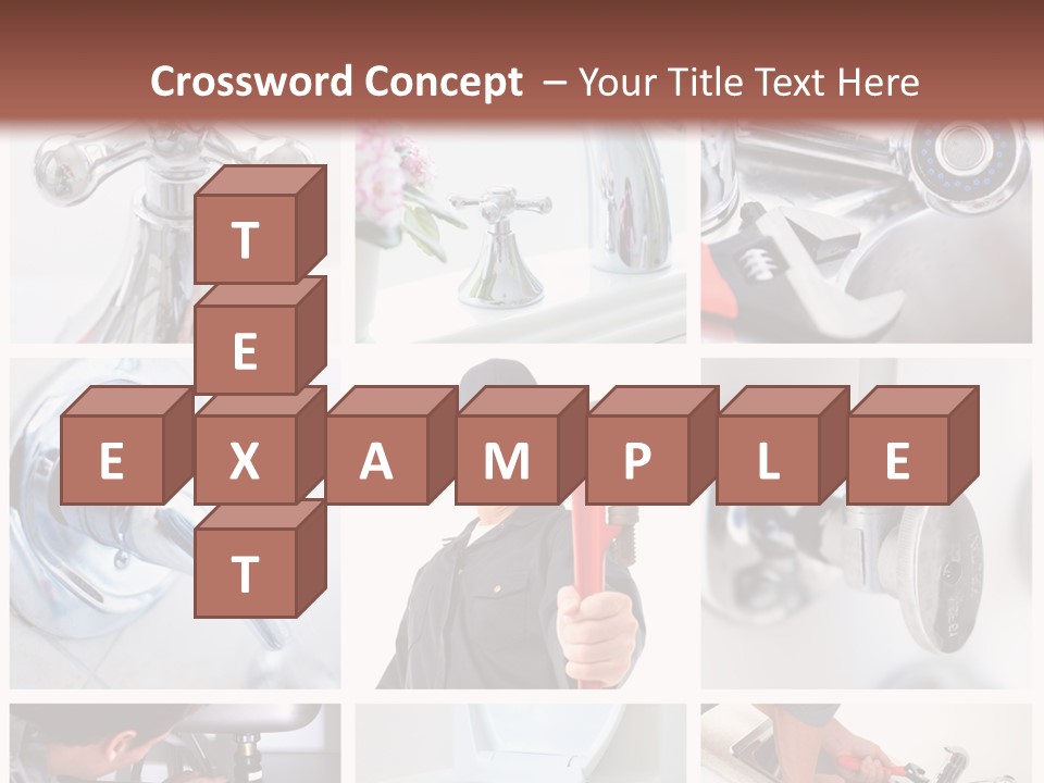 A Man Holding A Wrench In Front Of A Sink PowerPoint Template