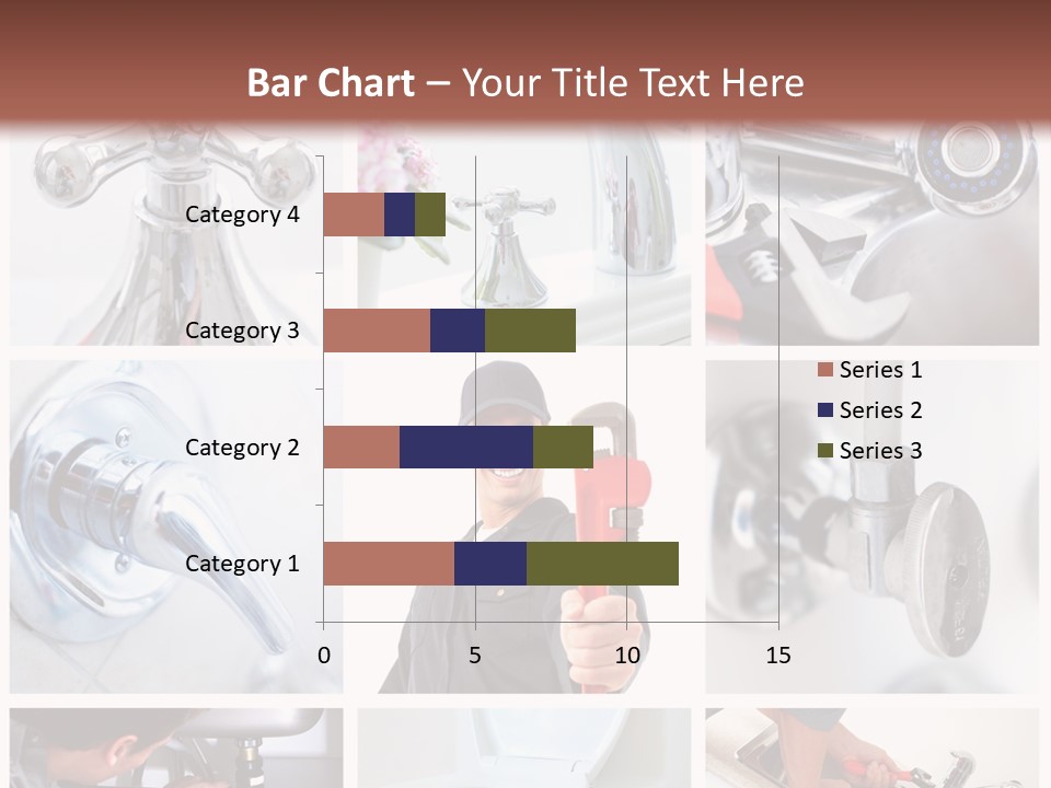 A Man Holding A Wrench In Front Of A Sink PowerPoint Template
