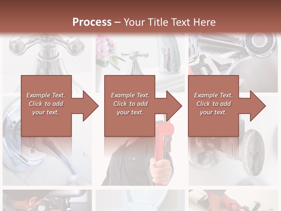 A Man Holding A Wrench In Front Of A Sink PowerPoint Template