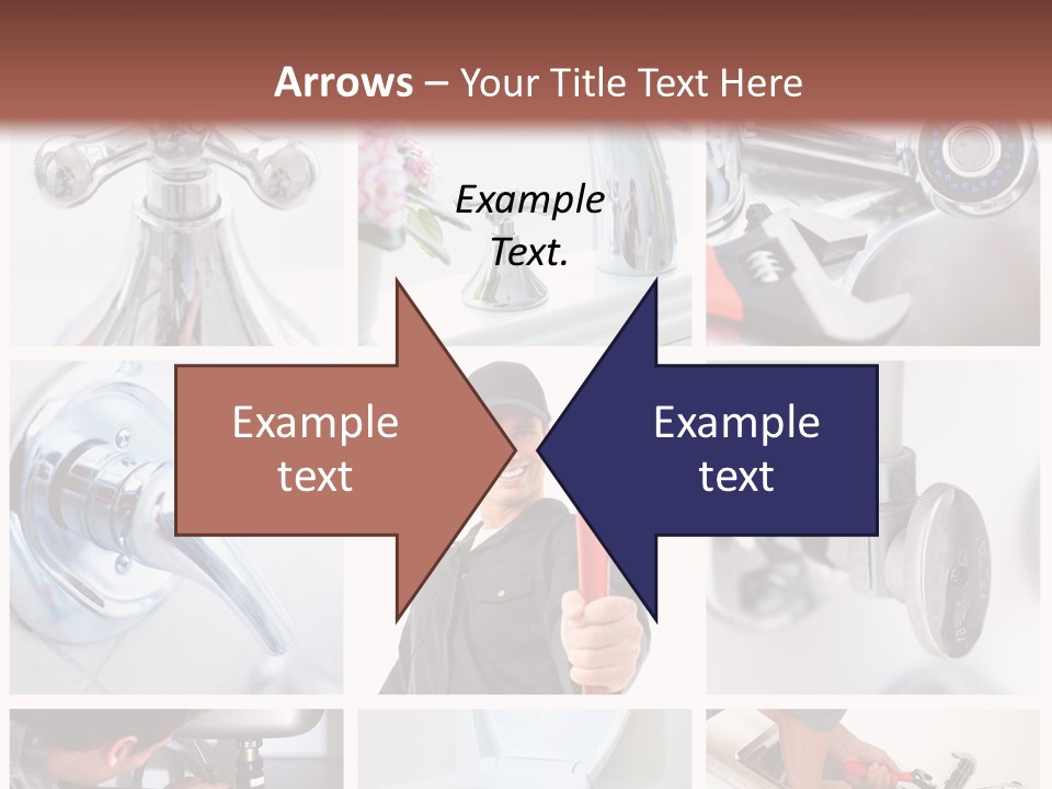 A Man Holding A Wrench In Front Of A Sink PowerPoint Template