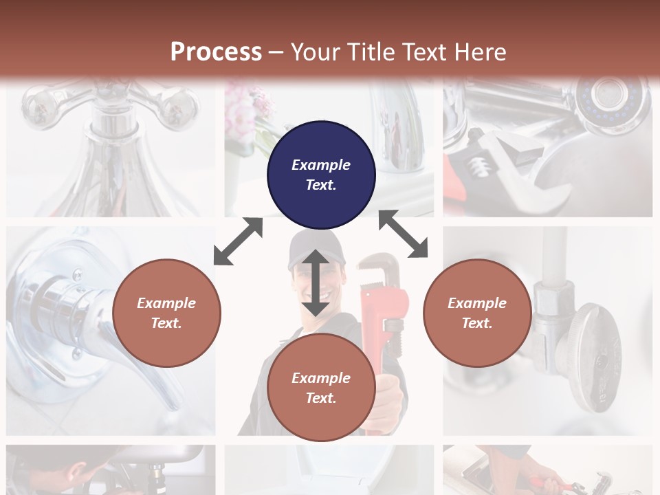 A Man Holding A Wrench In Front Of A Sink PowerPoint Template