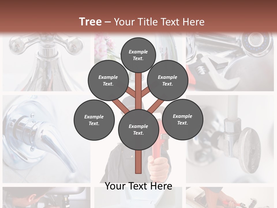 A Man Holding A Wrench In Front Of A Sink PowerPoint Template