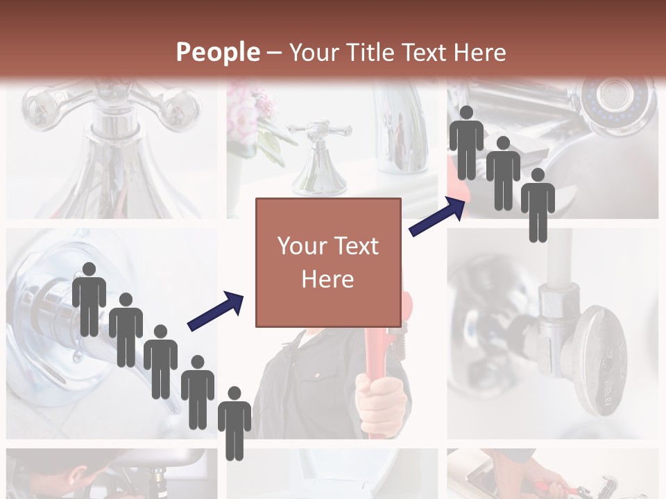 A Man Holding A Wrench In Front Of A Sink PowerPoint Template