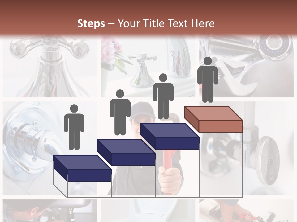 A Man Holding A Wrench In Front Of A Sink PowerPoint Template