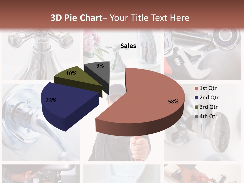 A Man Holding A Wrench In Front Of A Sink PowerPoint Template