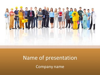 A Group Of People Standing Next To Each Other PowerPoint Template