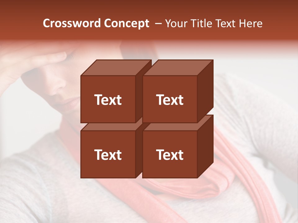 A Woman Holding Her Head In Her Hands PowerPoint Template