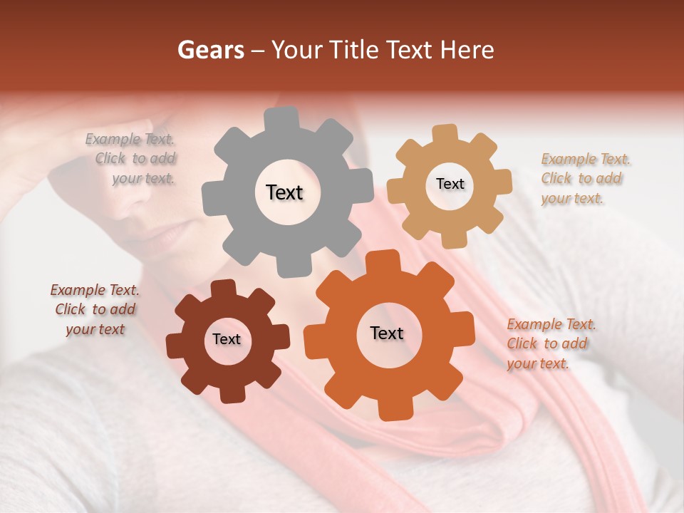 A Woman Holding Her Head In Her Hands PowerPoint Template