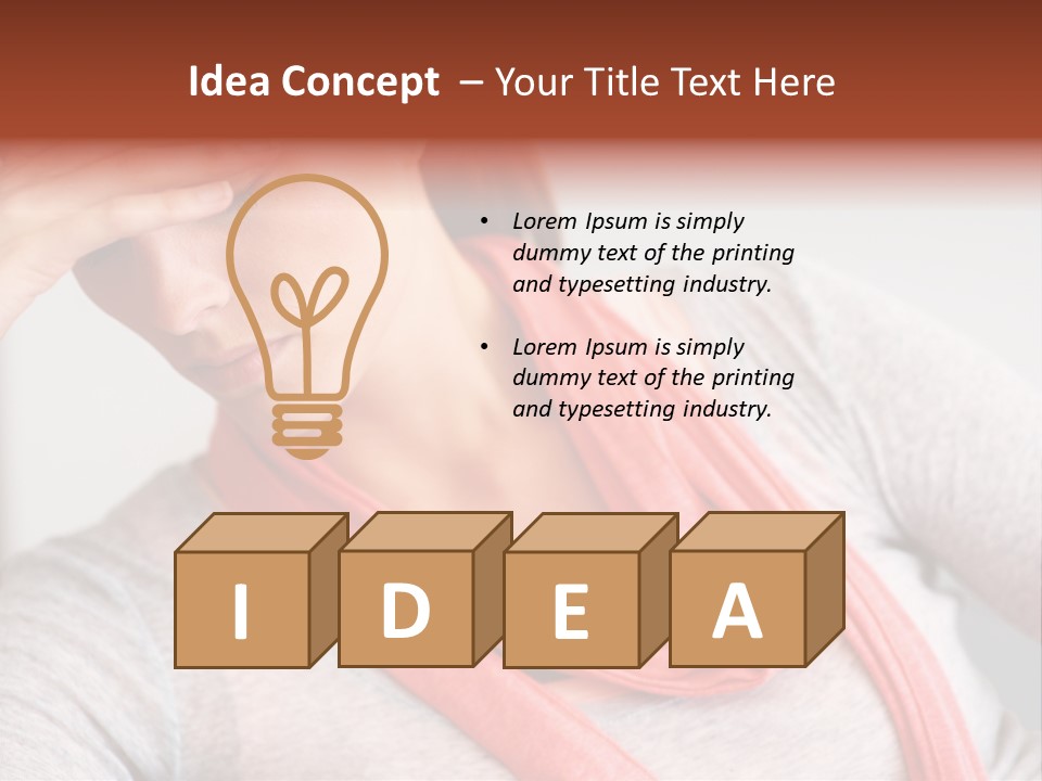 A Woman Holding Her Head In Her Hands PowerPoint Template