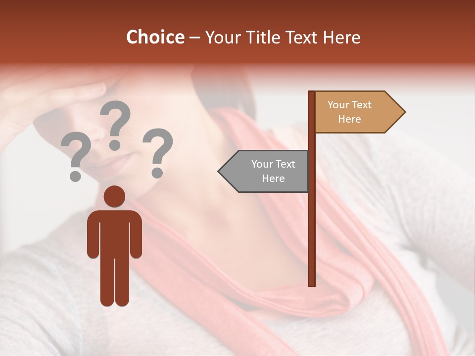 A Woman Holding Her Head In Her Hands PowerPoint Template