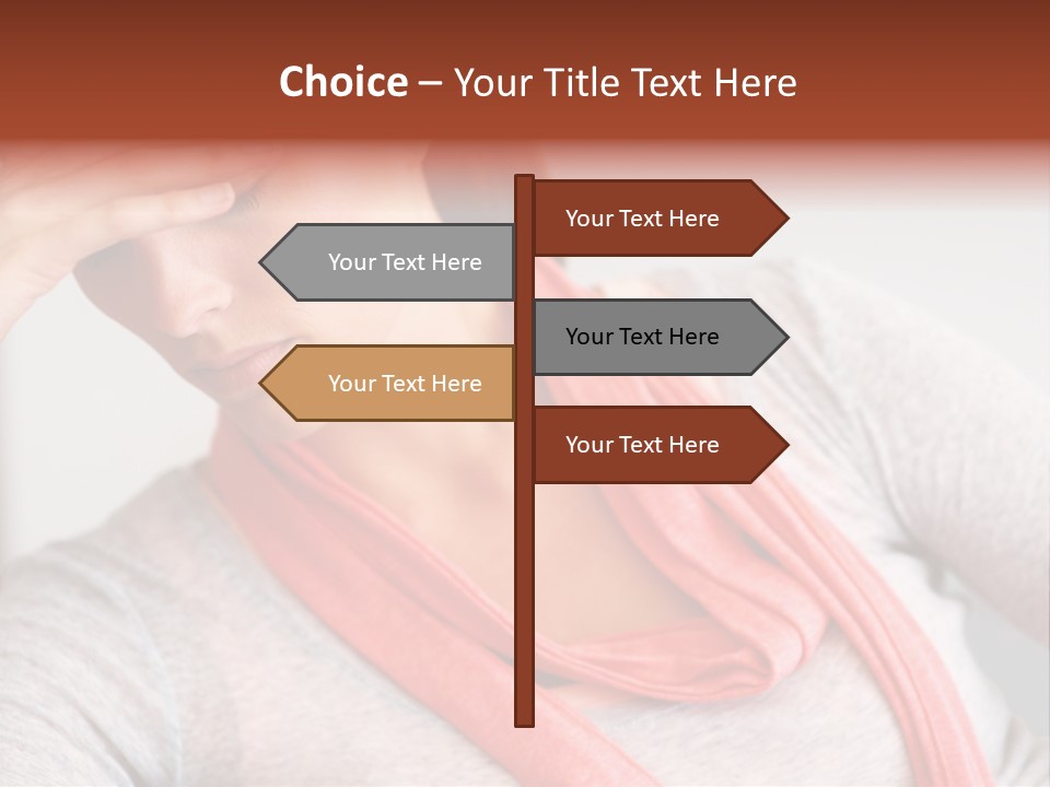 A Woman Holding Her Head In Her Hands PowerPoint Template