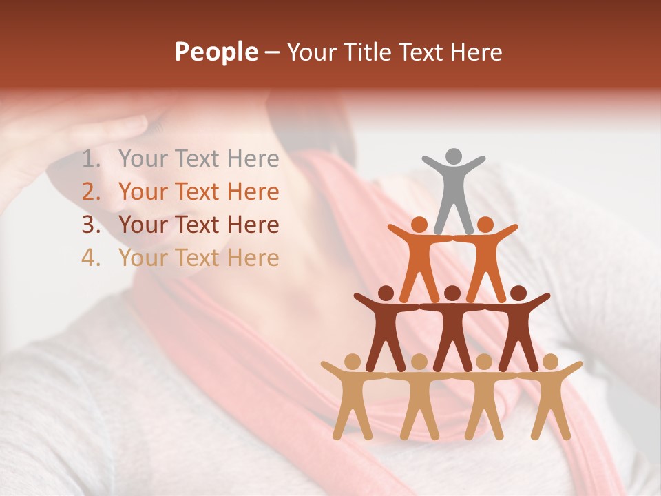 A Woman Holding Her Head In Her Hands PowerPoint Template