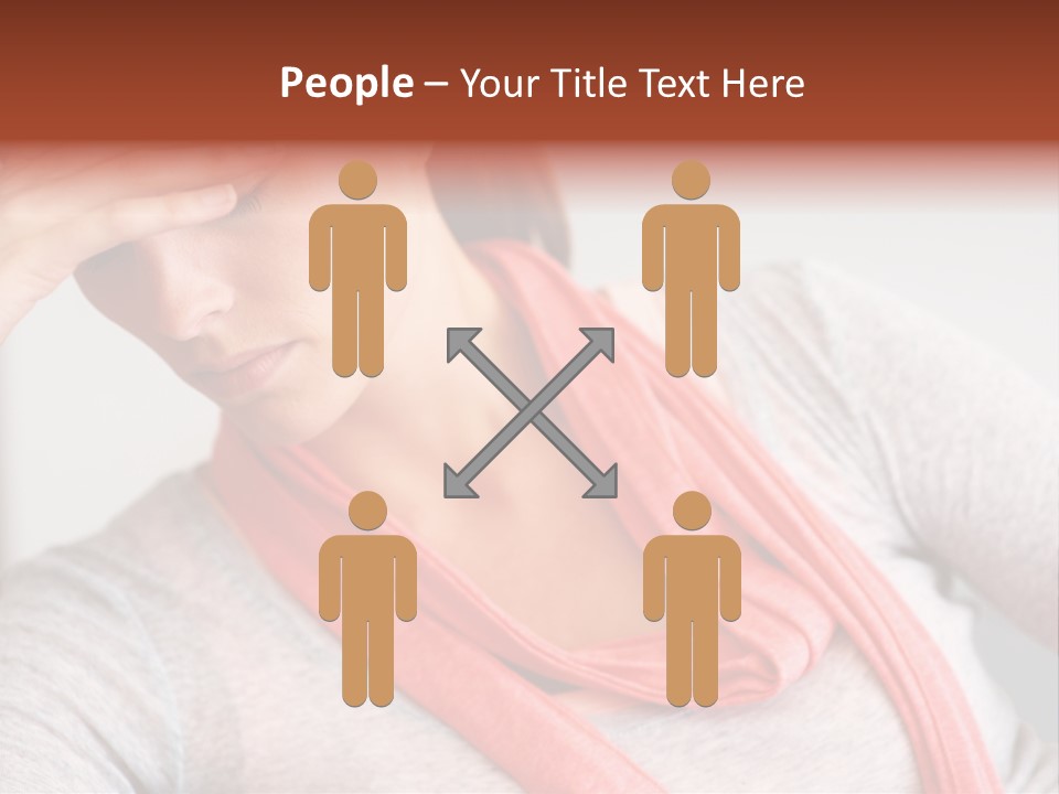 A Woman Holding Her Head In Her Hands PowerPoint Template