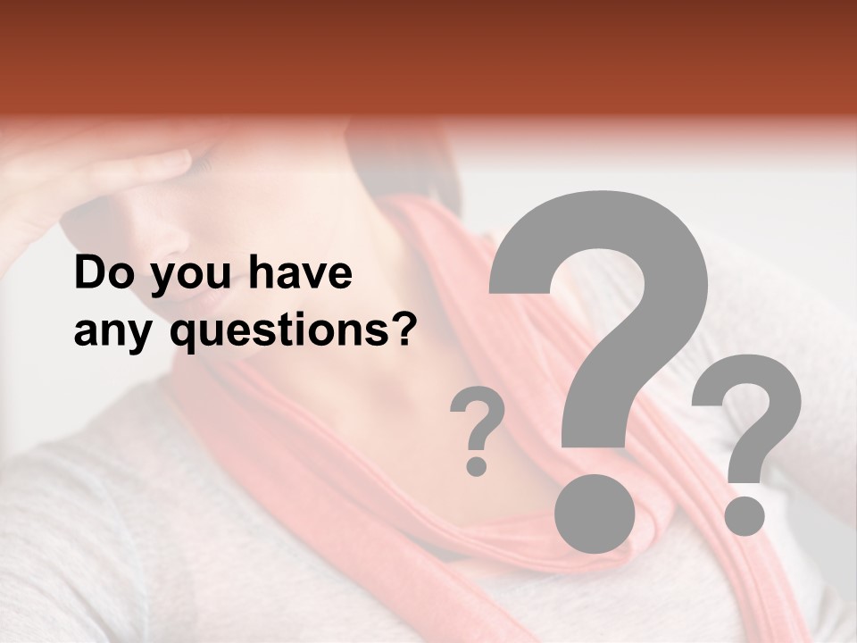 A Woman Holding Her Head In Her Hands PowerPoint Template