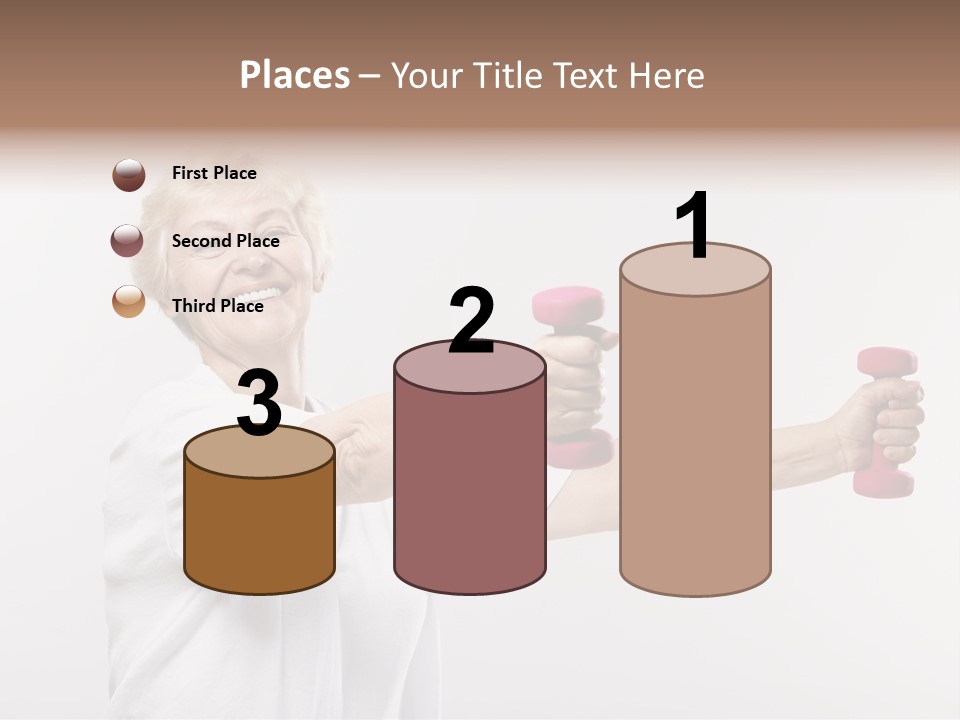 A Woman Holding Two Pink Dumbs In Her Hands PowerPoint Template