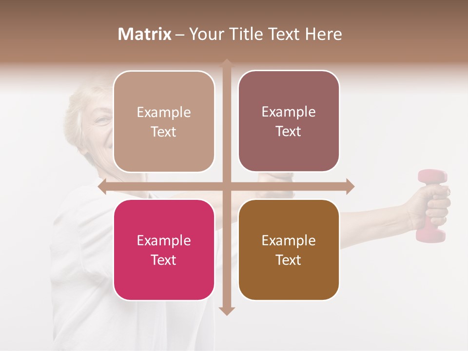 A Woman Holding Two Pink Dumbs In Her Hands PowerPoint Template