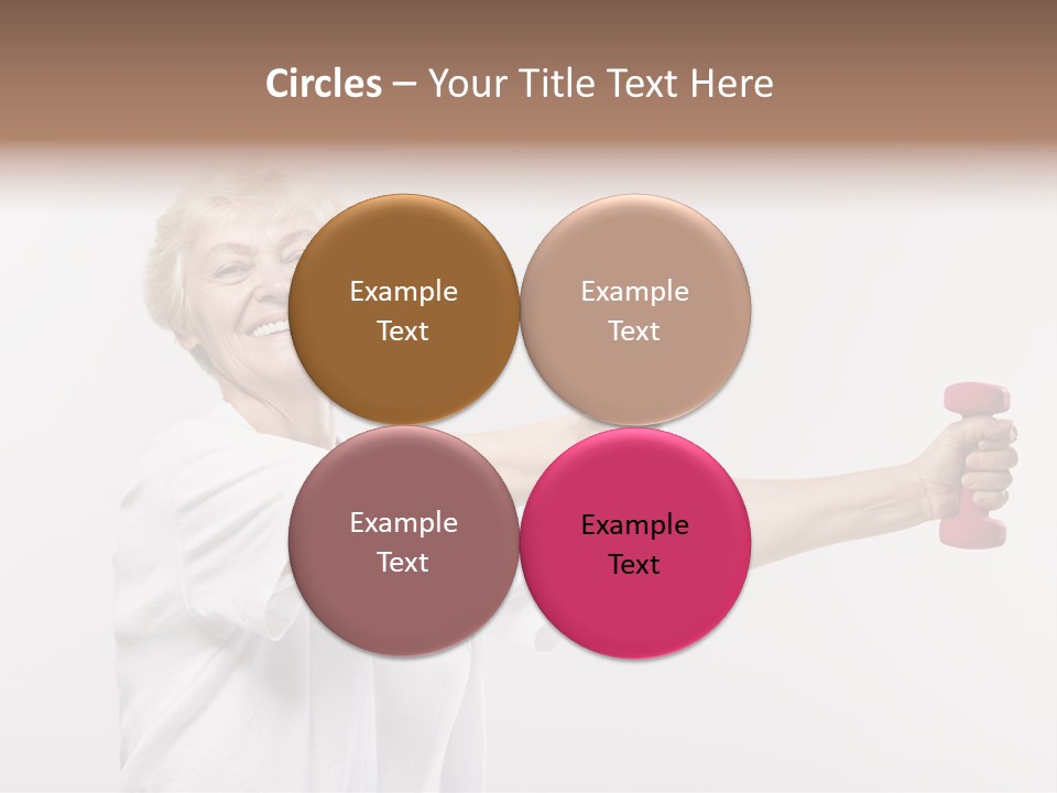 A Woman Holding Two Pink Dumbs In Her Hands PowerPoint Template