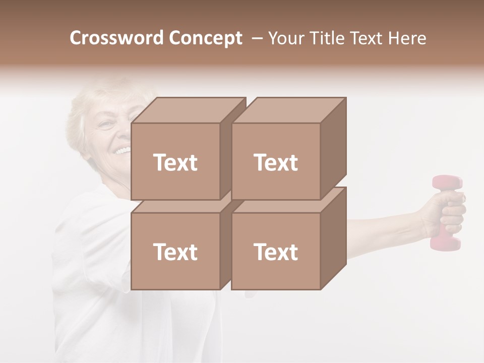 A Woman Holding Two Pink Dumbs In Her Hands PowerPoint Template