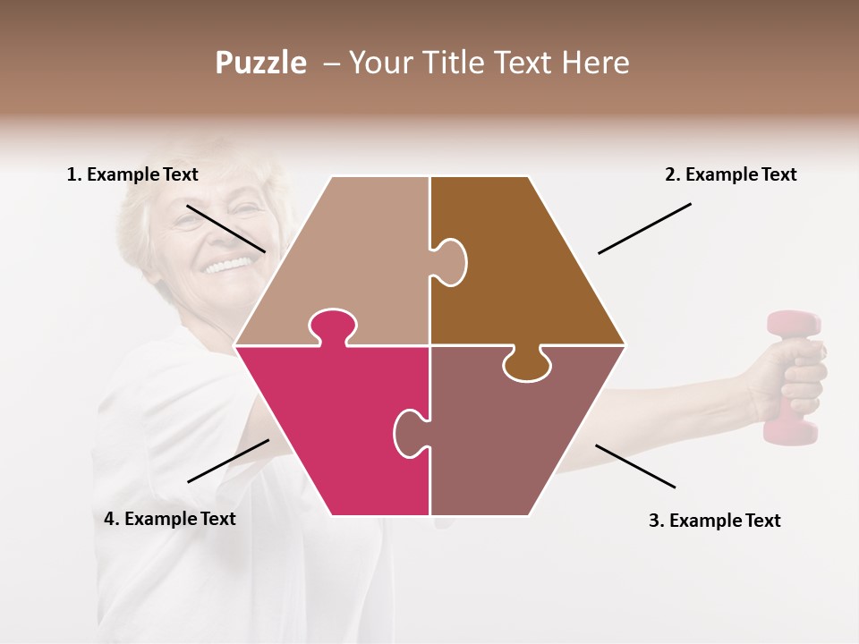 A Woman Holding Two Pink Dumbs In Her Hands PowerPoint Template