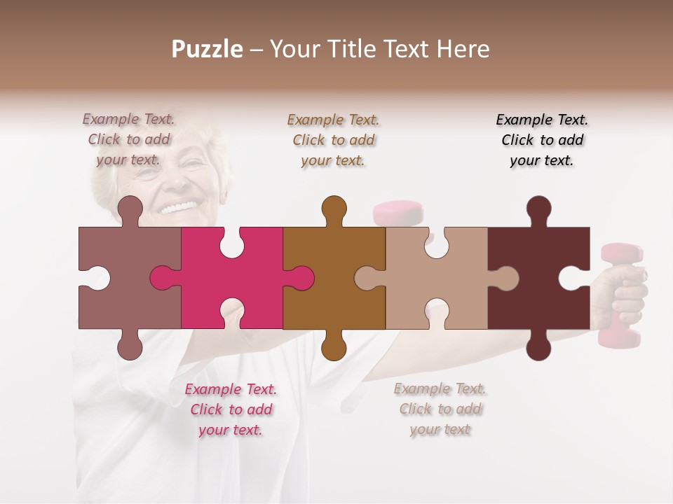 A Woman Holding Two Pink Dumbs In Her Hands PowerPoint Template