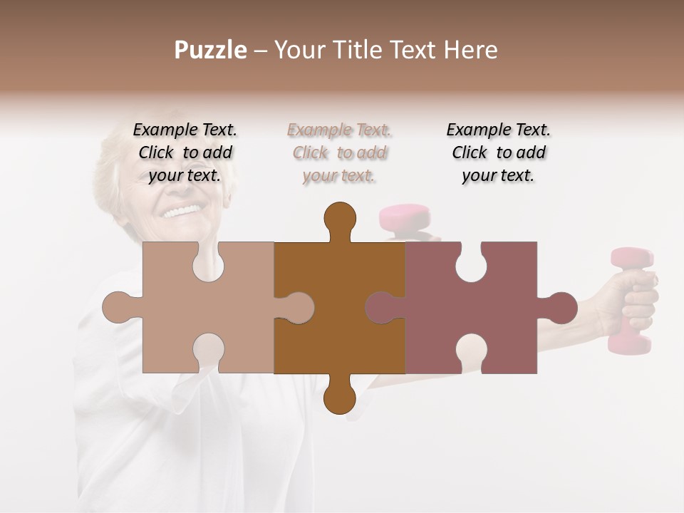 A Woman Holding Two Pink Dumbs In Her Hands PowerPoint Template