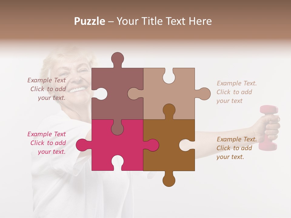 A Woman Holding Two Pink Dumbs In Her Hands PowerPoint Template