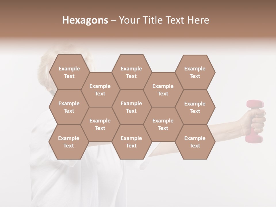 A Woman Holding Two Pink Dumbs In Her Hands PowerPoint Template