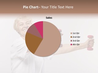 A Woman Holding Two Pink Dumbs In Her Hands PowerPoint Template