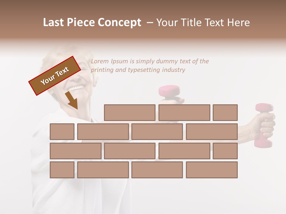 A Woman Holding Two Pink Dumbs In Her Hands PowerPoint Template