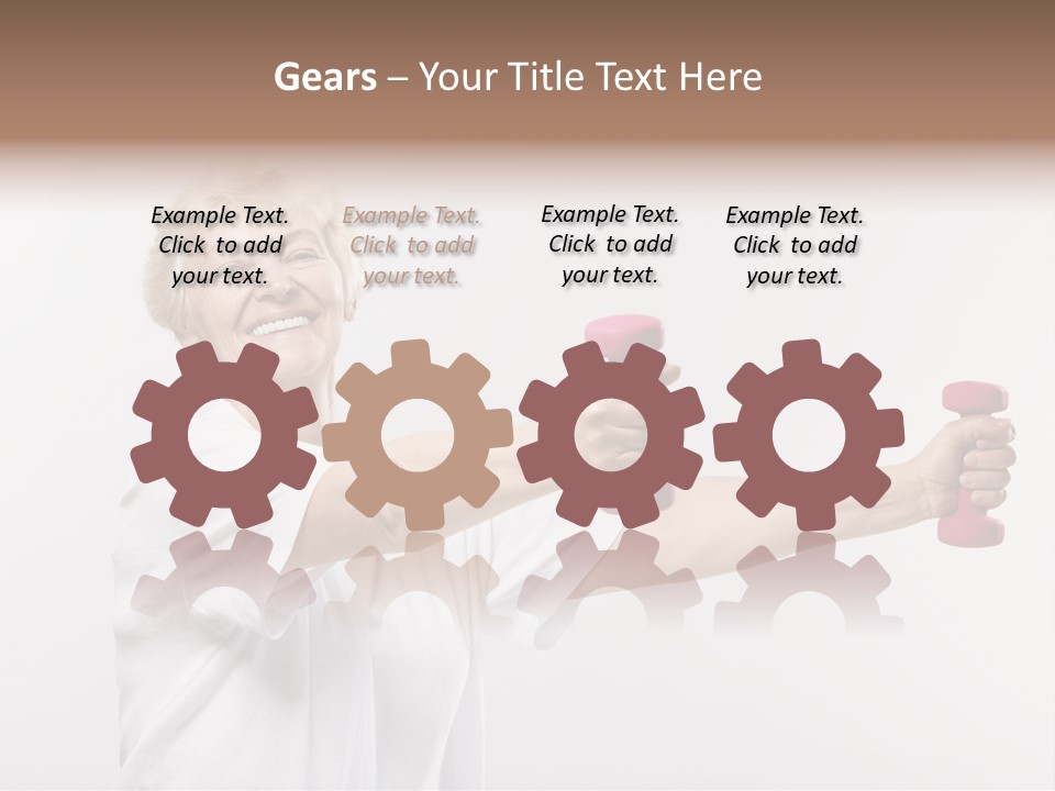 A Woman Holding Two Pink Dumbs In Her Hands PowerPoint Template