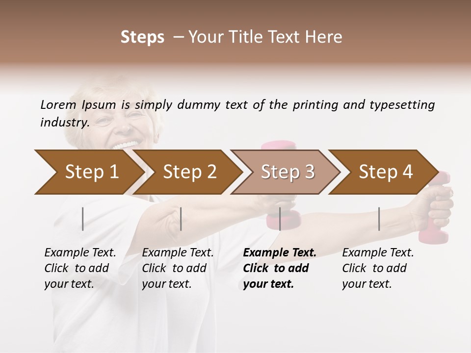 A Woman Holding Two Pink Dumbs In Her Hands PowerPoint Template