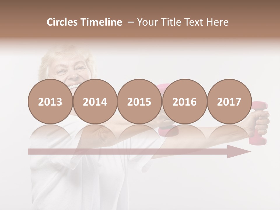 A Woman Holding Two Pink Dumbs In Her Hands PowerPoint Template