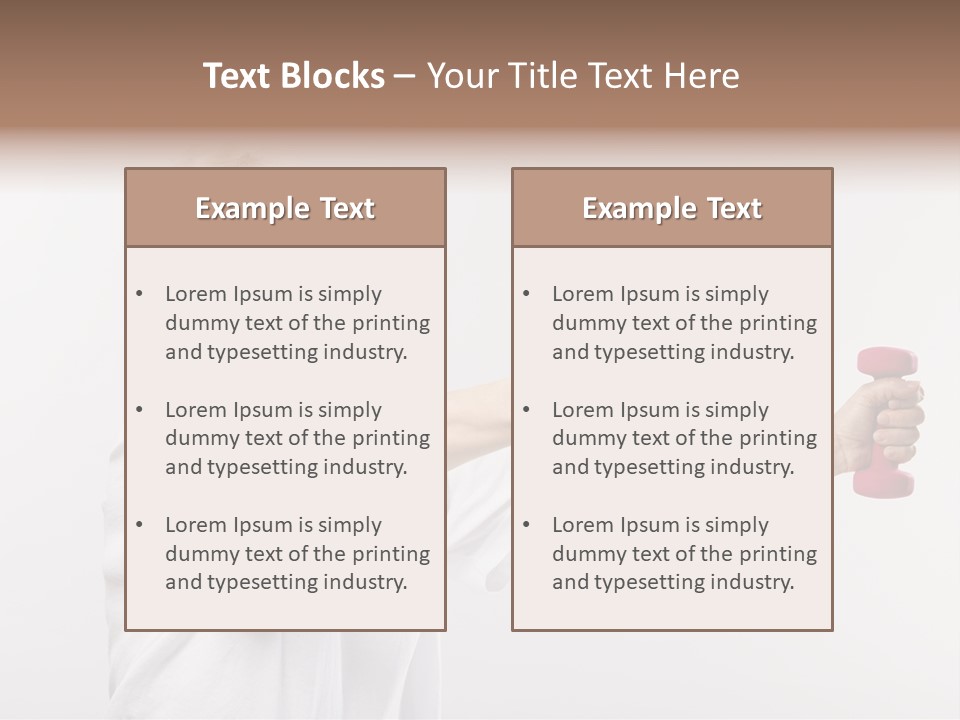 A Woman Holding Two Pink Dumbs In Her Hands PowerPoint Template