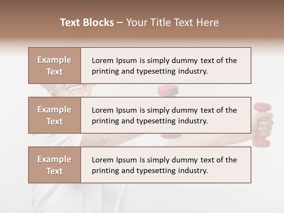 A Woman Holding Two Pink Dumbs In Her Hands PowerPoint Template