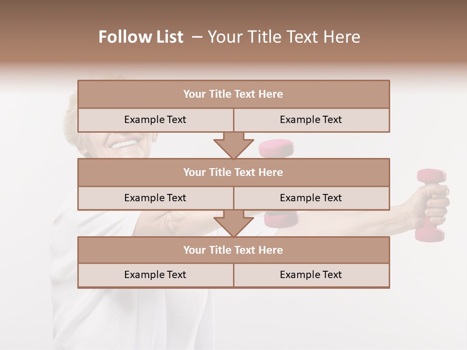 A Woman Holding Two Pink Dumbs In Her Hands PowerPoint Template