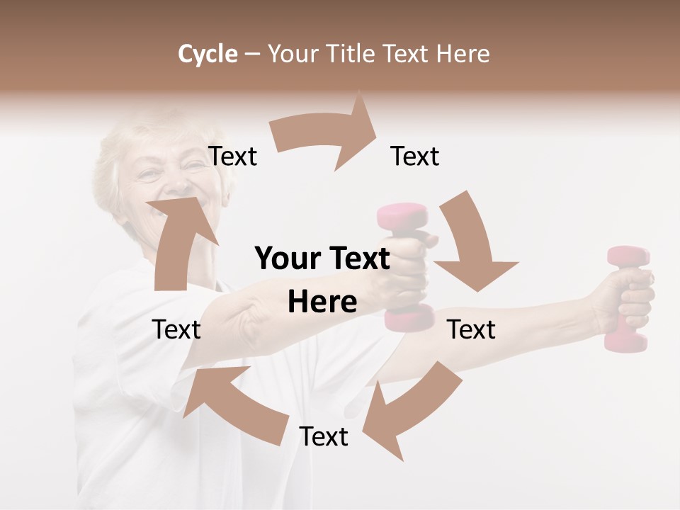 A Woman Holding Two Pink Dumbs In Her Hands PowerPoint Template