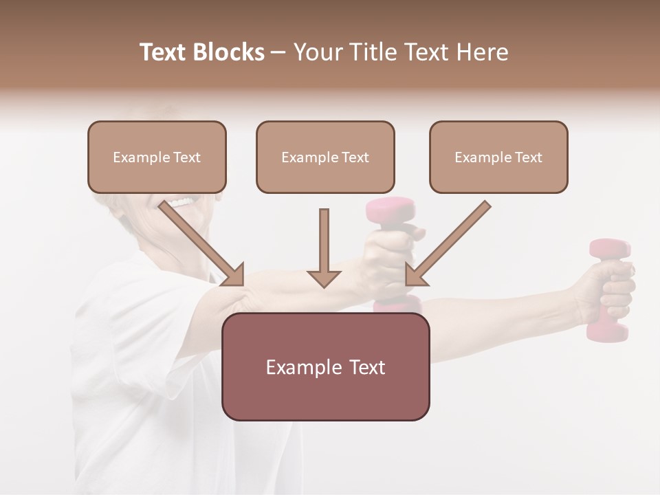 A Woman Holding Two Pink Dumbs In Her Hands PowerPoint Template