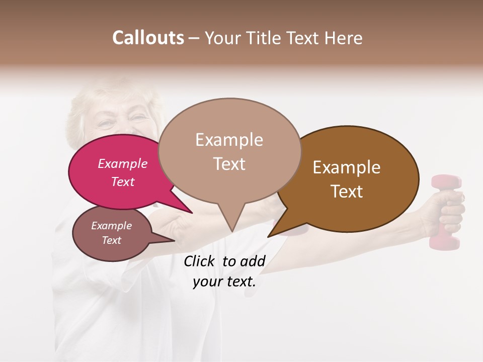 A Woman Holding Two Pink Dumbs In Her Hands PowerPoint Template