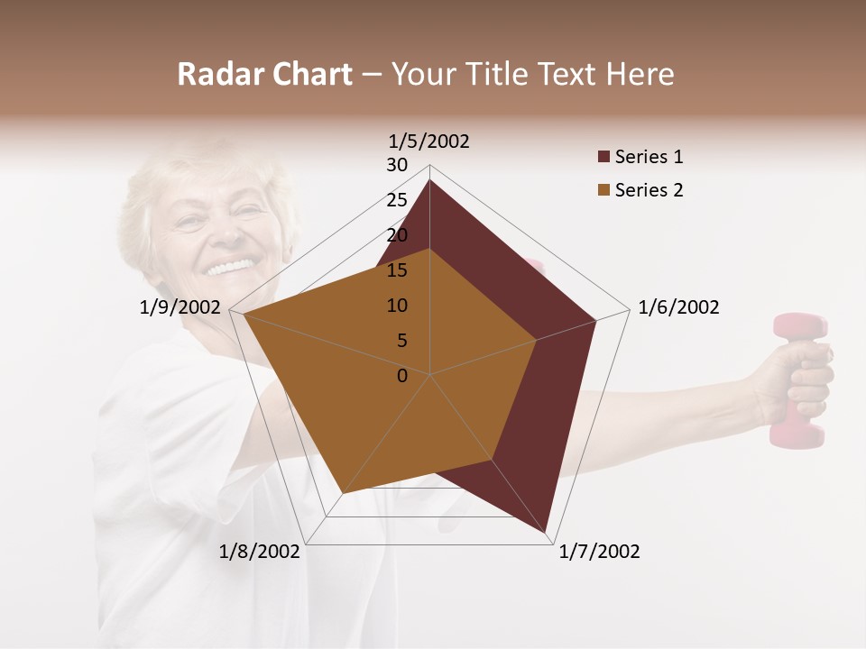 A Woman Holding Two Pink Dumbs In Her Hands PowerPoint Template