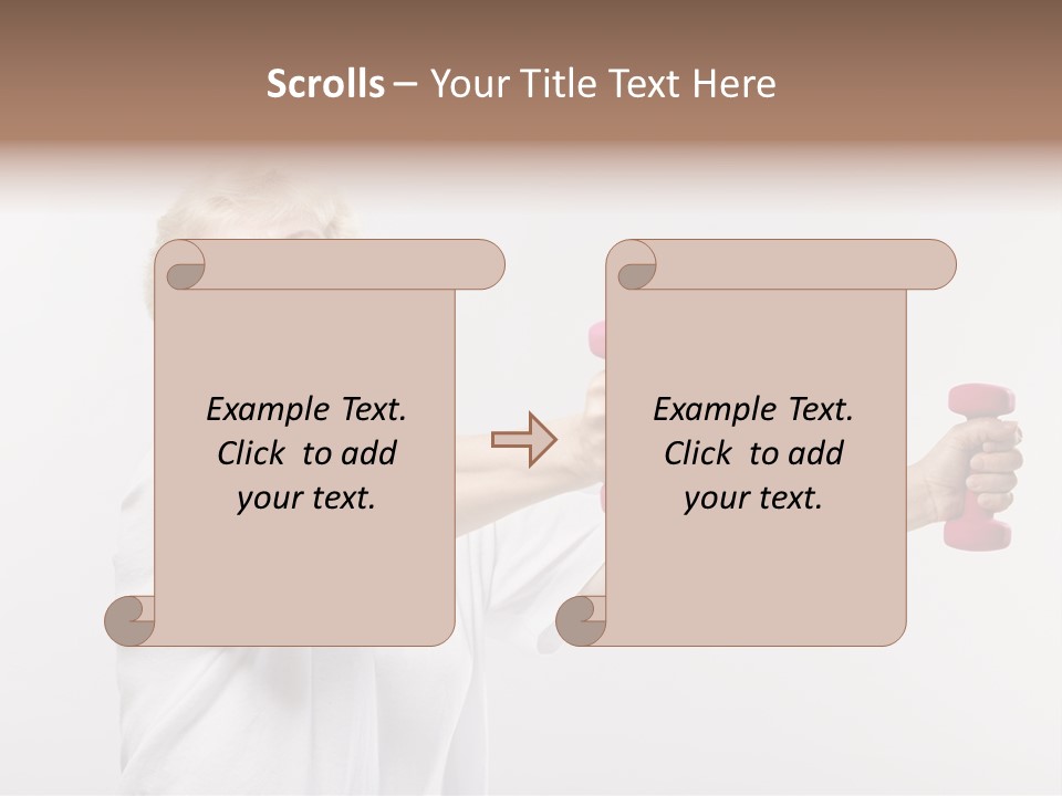 A Woman Holding Two Pink Dumbs In Her Hands PowerPoint Template