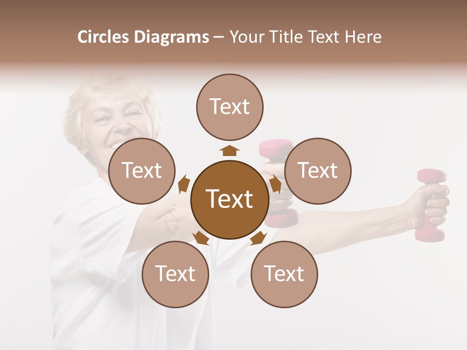 A Woman Holding Two Pink Dumbs In Her Hands PowerPoint Template