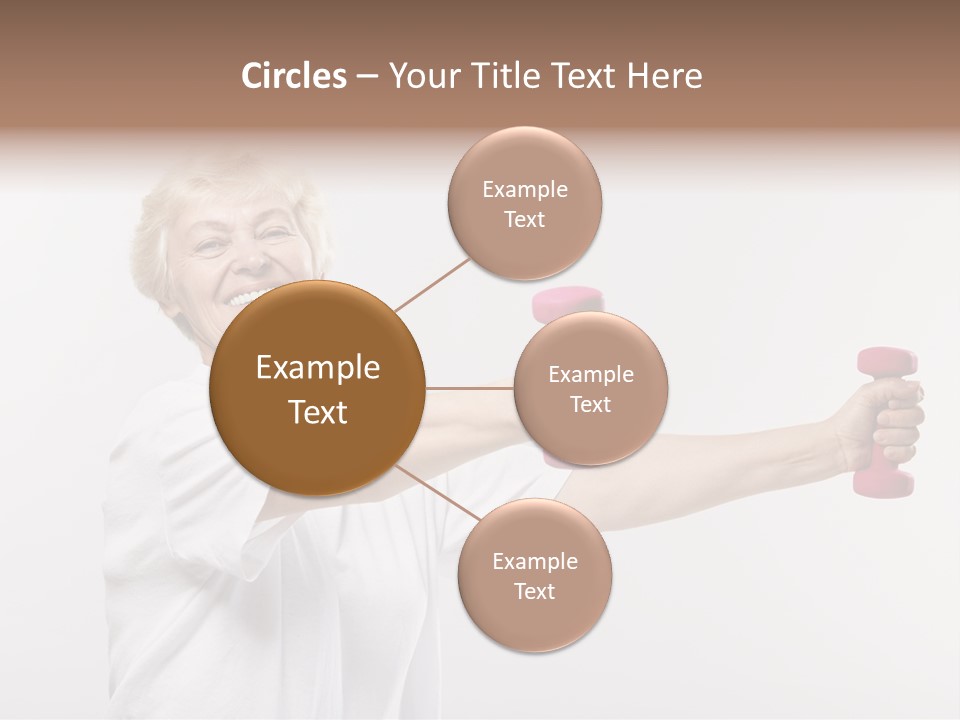 A Woman Holding Two Pink Dumbs In Her Hands PowerPoint Template