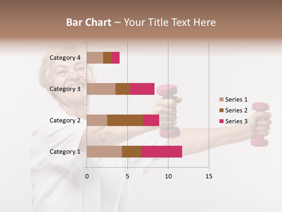 A Woman Holding Two Pink Dumbs In Her Hands PowerPoint Template