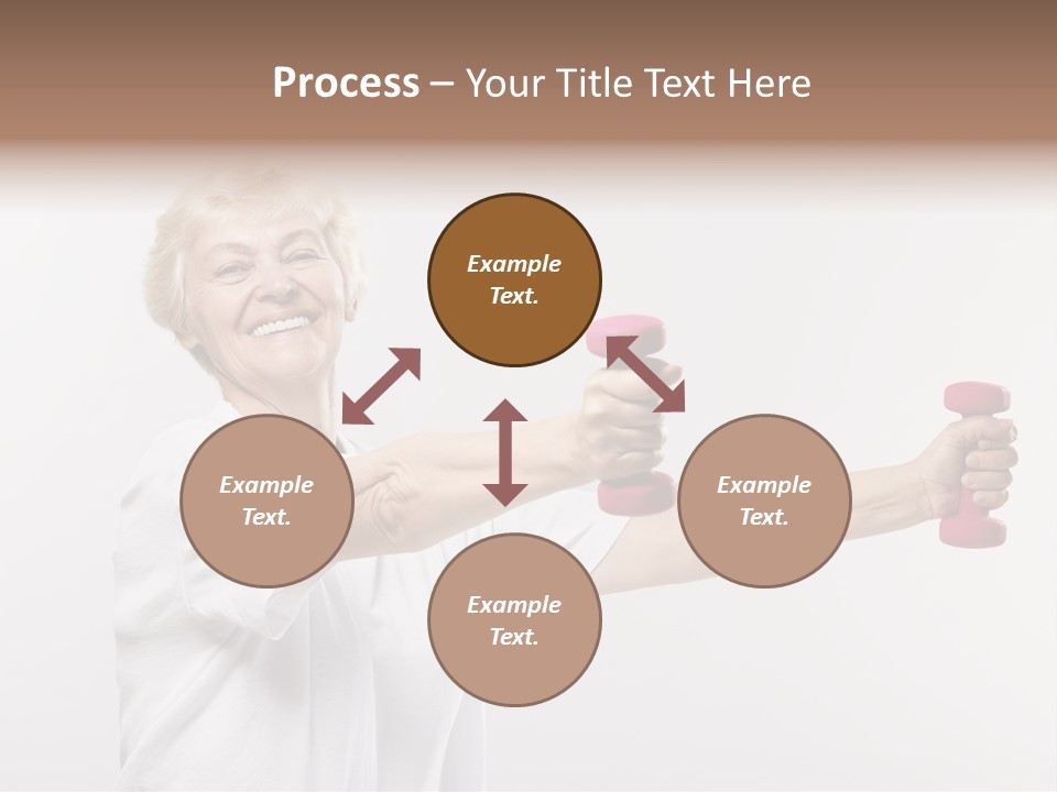 A Woman Holding Two Pink Dumbs In Her Hands PowerPoint Template