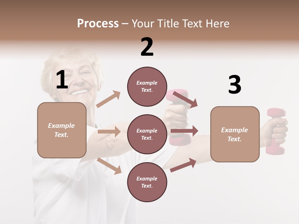 A Woman Holding Two Pink Dumbs In Her Hands PowerPoint Template