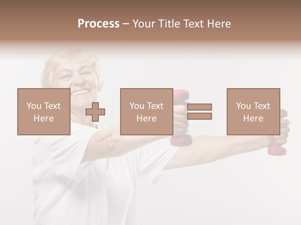 A Woman Holding Two Pink Dumbs In Her Hands PowerPoint Template